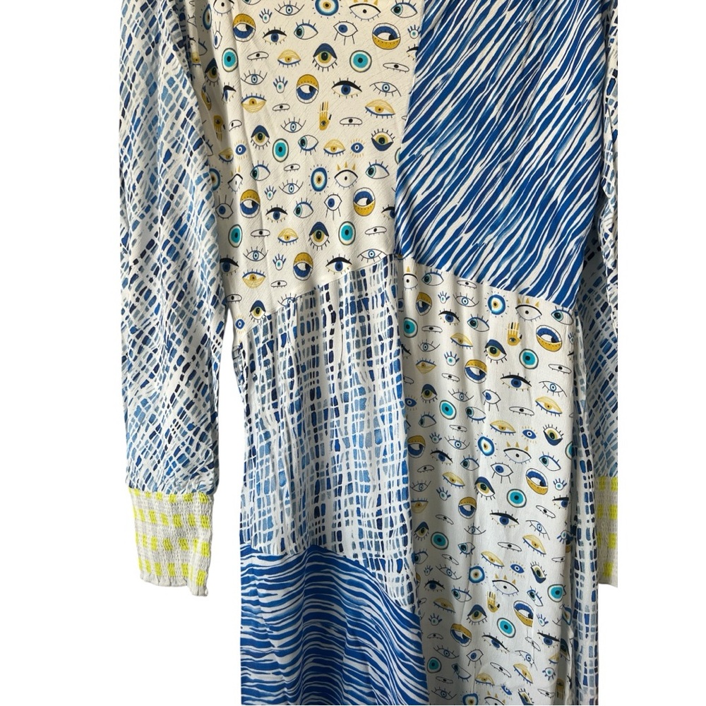 Conditions Apply Yvelisse Eye Print Maxi Dress XXL Blue Abstract - Picture 11 of 11